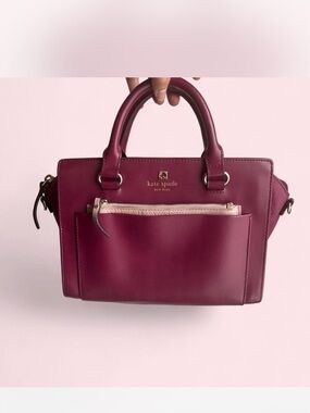 kate spade Plum Leather Top-Handle Satchel